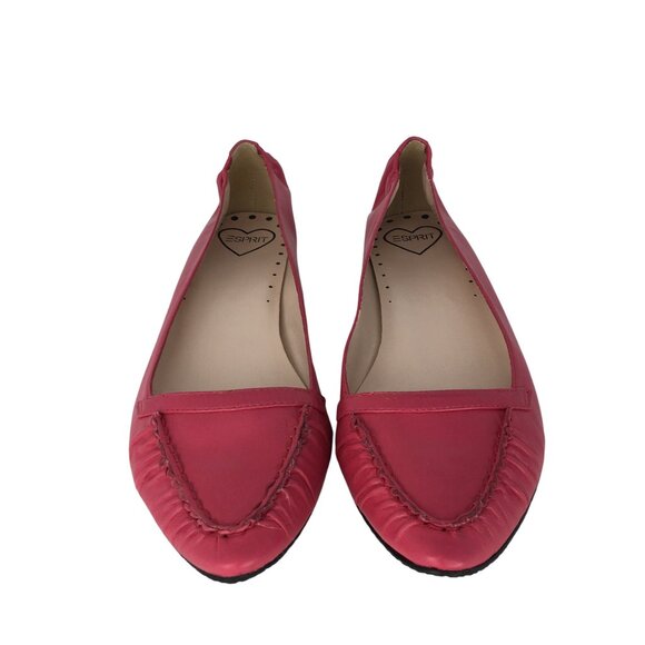 Esprit Womens 8.5 M Pink Leather Flats Workwear‎ Career Wear Maximalist - Picture 2 of 7